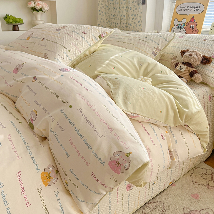 91家纺网 家纺一手货源 找家纺 （总）羽爱家纺 2025新款A类全棉印花水洗床盖三件套系列