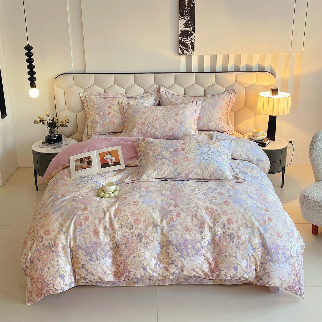 91家纺网 家纺一手货源 找家纺 （总）宝齐莱家纺 2025新款全棉磨毛印花床单四件套-系列二