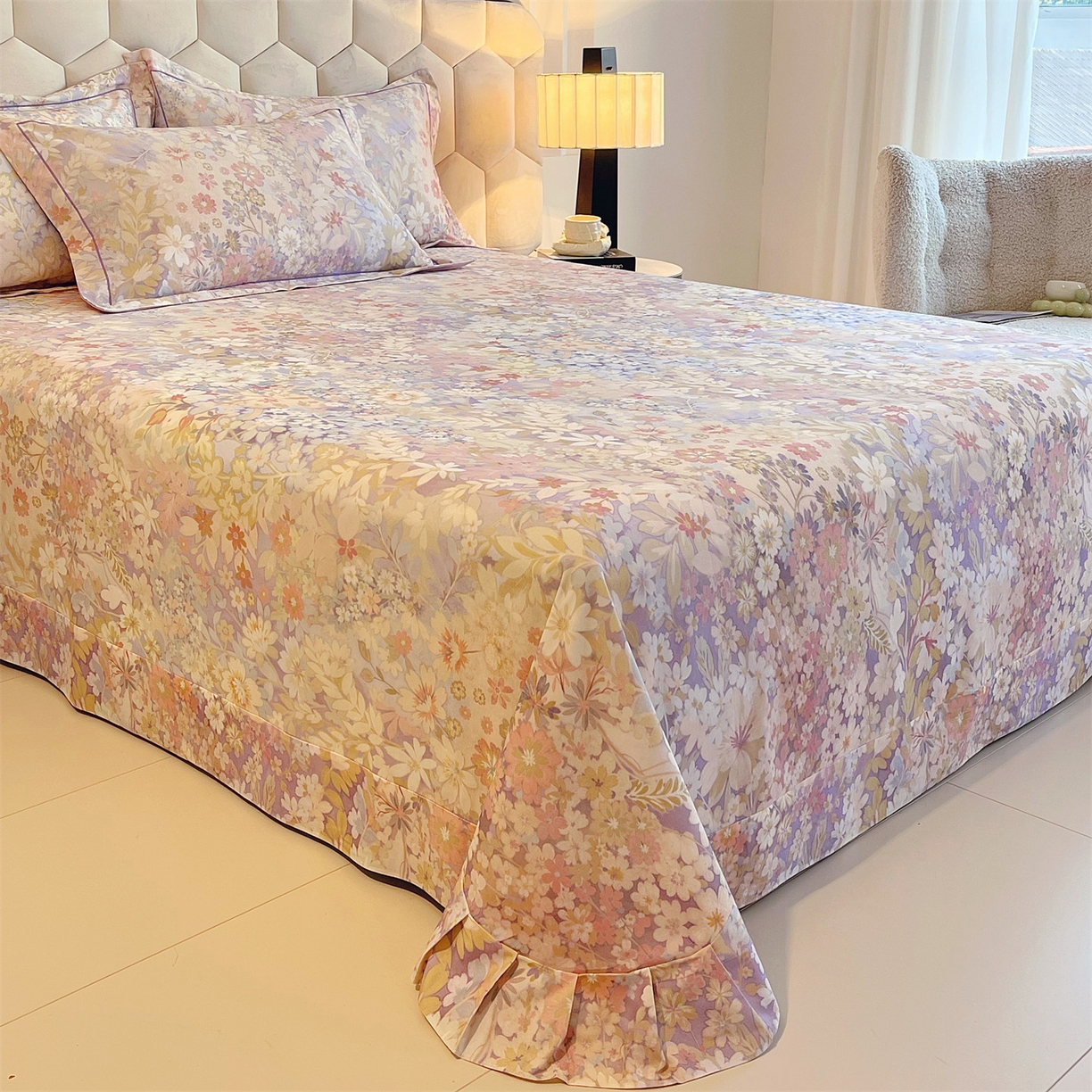 91家纺网 家纺一手货源 找家纺 （总）宝齐莱家纺 2025新款全棉磨毛印花床单四件套-系列二