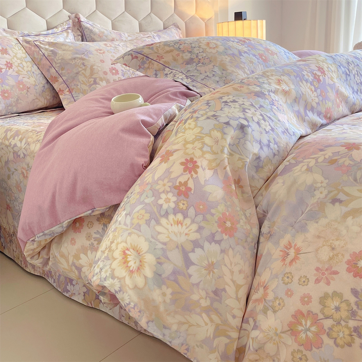 91家纺网 家纺一手货源 找家纺 （总）宝齐莱家纺 2025新款全棉磨毛印花床单四件套-系列二