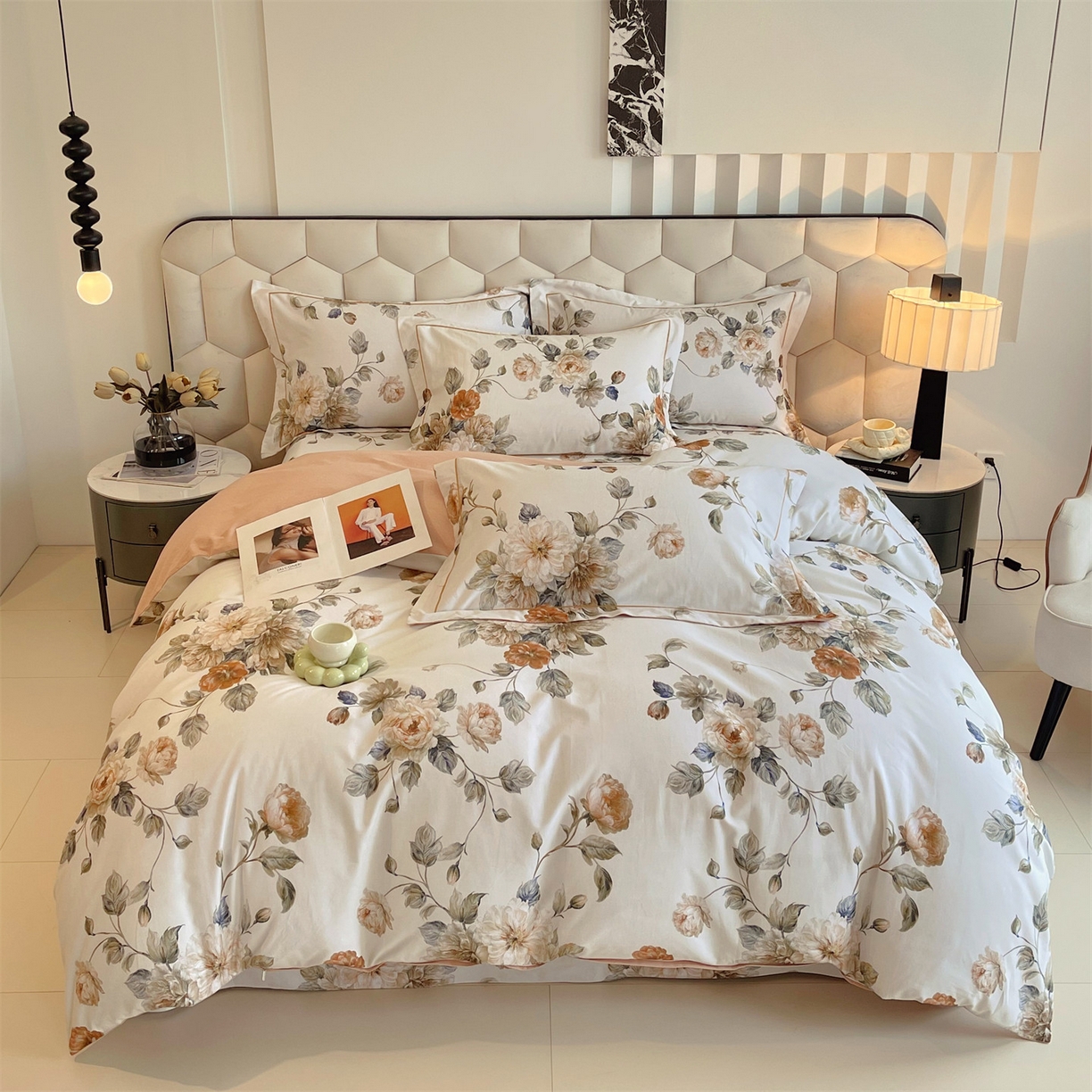 91家纺网 家纺一手货源 找家纺 （总）宝齐莱家纺 2025新款全棉磨毛印花床单四件套-系列二