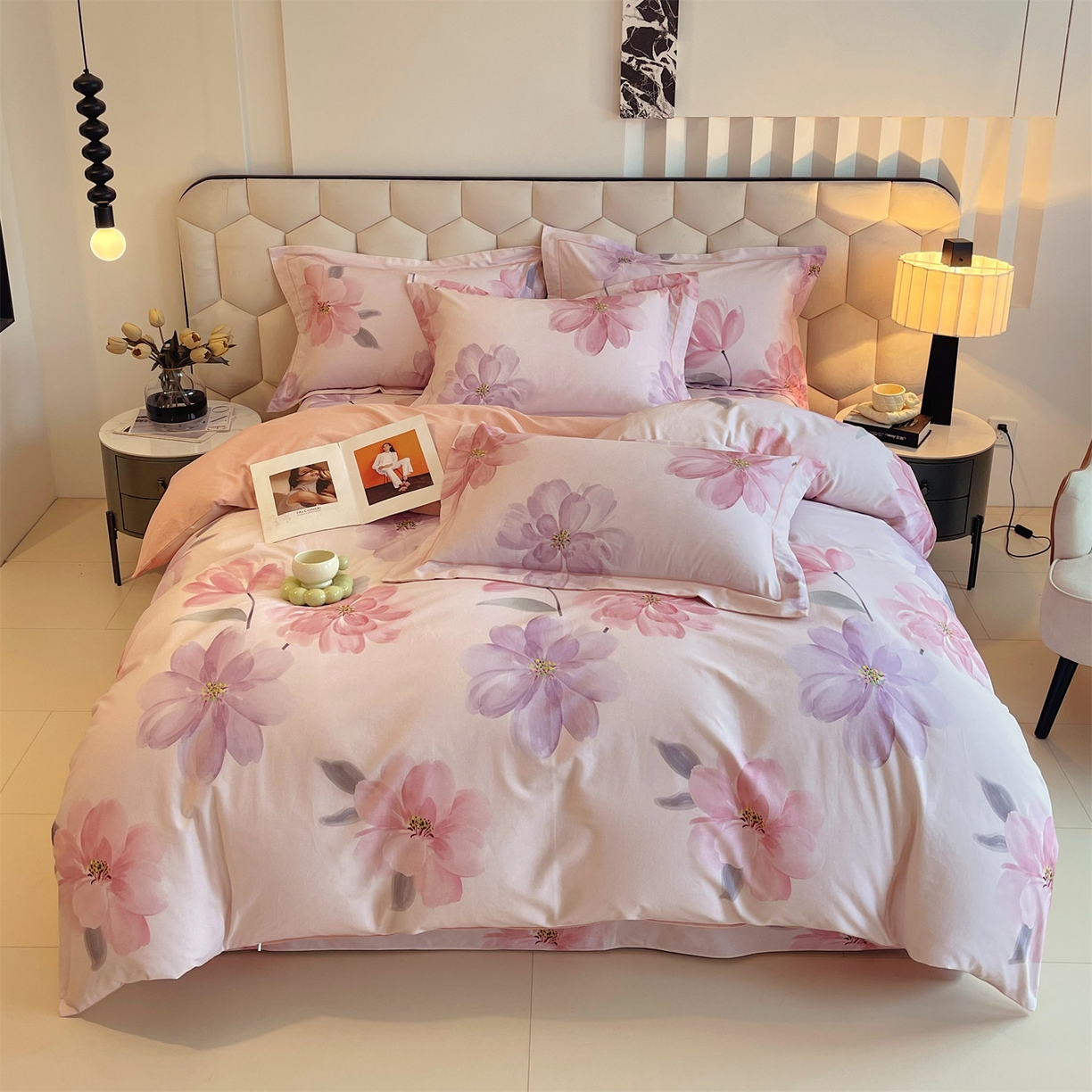 91家纺网 家纺一手货源 找家纺 （总）宝齐莱家纺 2025新款全棉磨毛印花床单四件套-系列二