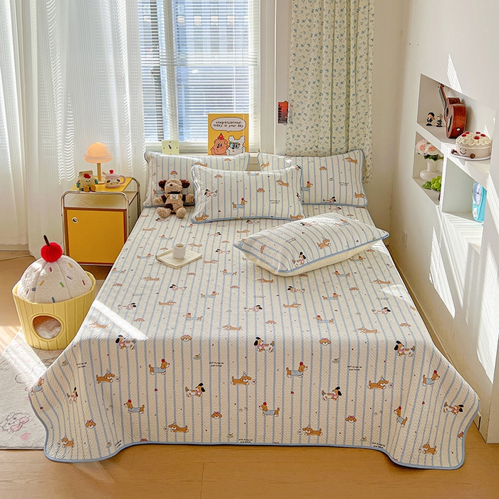 91家纺网 家纺一手货源 找家纺 （总）羽爱家纺 2025新款A类全棉印花水洗床盖三件套系列