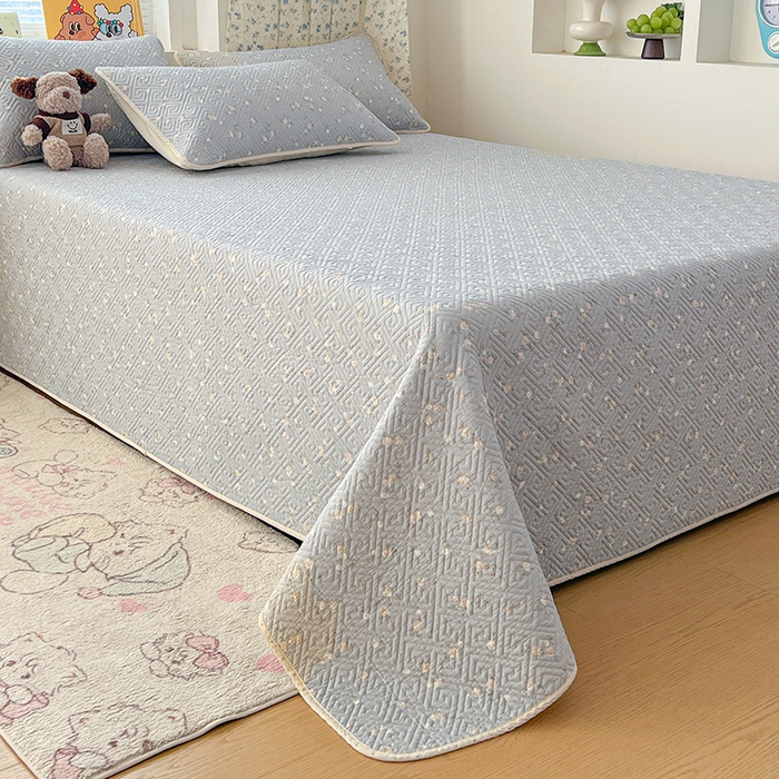 91家纺网 家纺一手货源 找家纺 羽爱家纺 2025新款A类全棉印花水洗床盖三件套系列 薄荷碎