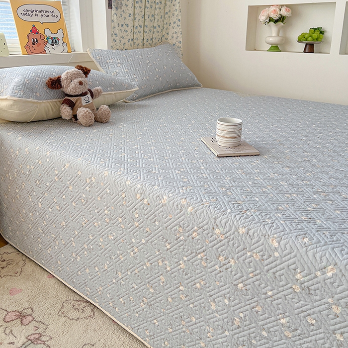 91家纺网 家纺一手货源 找家纺 羽爱家纺 2025新款A类全棉印花水洗床盖三件套系列 薄荷碎