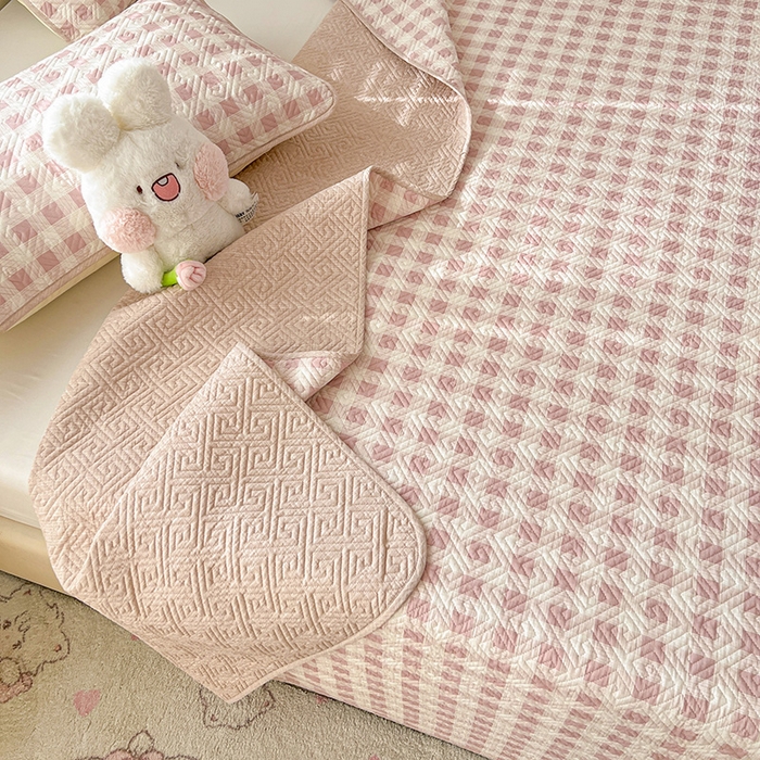 91家纺网 家纺一手货源 找家纺 羽爱家纺 2025新款A类全棉印花水洗床盖三件套系列 格瑞