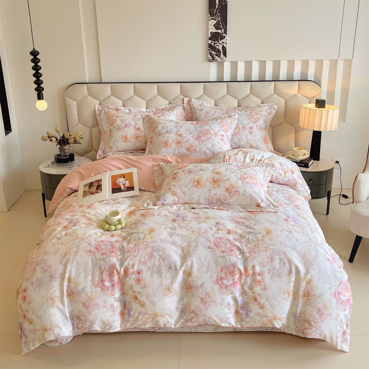 91家纺网 家纺一手货源 找家纺 （总）宝齐莱家纺 2025新款全棉磨毛印花床单四件套-系列二