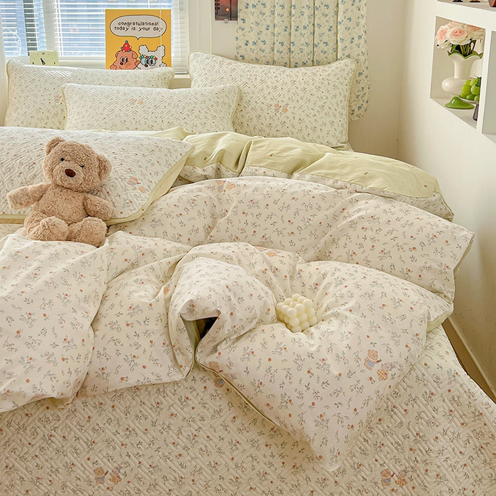 91家纺网 家纺一手货源 找家纺 羽爱家纺 2025新款A类全棉印花水洗床盖三件套系列 好伙伴