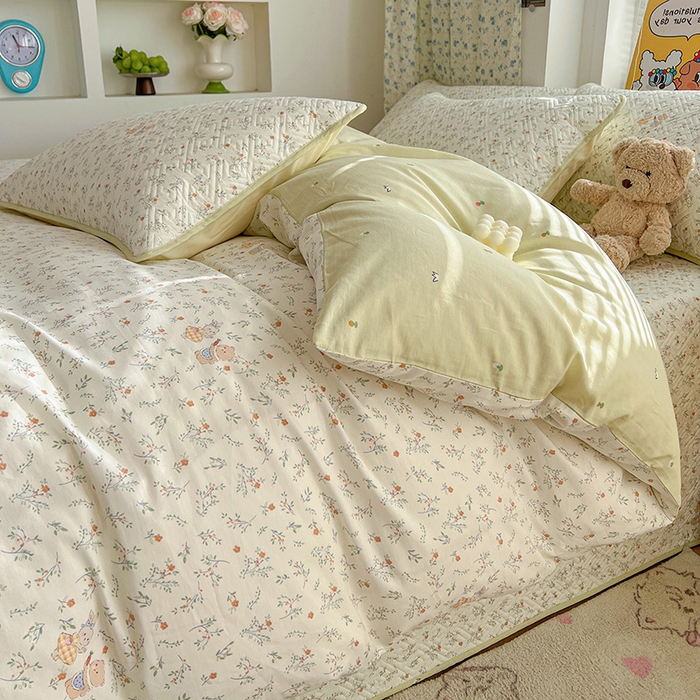 91家纺网 家纺一手货源 找家纺 羽爱家纺 2025新款A类全棉印花水洗床盖三件套系列 好伙伴