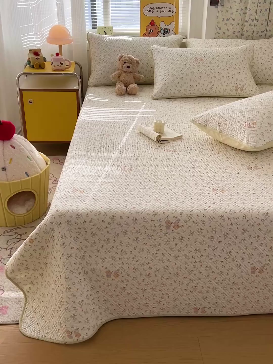 91家纺网 家纺一手货源 找家纺 羽爱家纺 2025新款A类全棉印花水洗床盖三件套系列 好伙伴