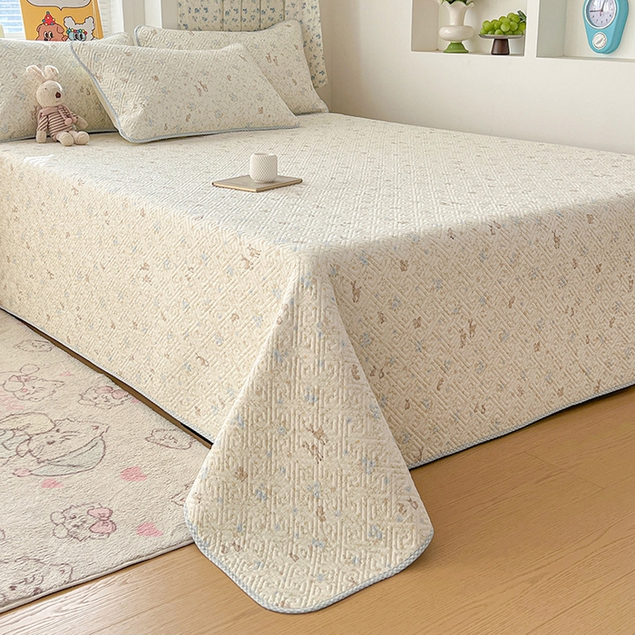 91家纺网 家纺一手货源 找家纺 羽爱家纺 2025新款A类全棉印花水洗床盖三件套系列 花间鹿