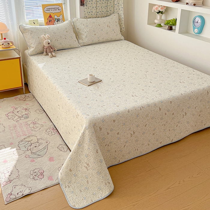 91家纺网 家纺一手货源 找家纺 羽爱家纺 2025新款A类全棉印花水洗床盖三件套系列 花间鹿