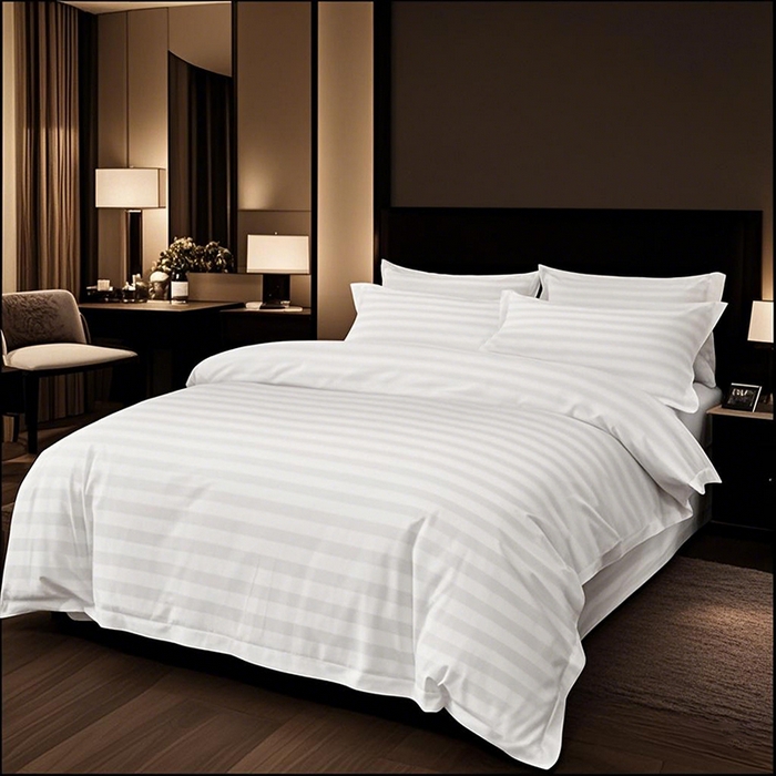 91家纺网 家纺一手货源 找家纺 （总）啊雅家居 2026新款民宿宾馆酒店客栈缎条四件套