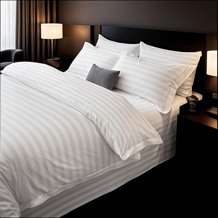 91家纺网 家纺一手货源 找家纺 （总）啊雅家居 2026新款民宿宾馆酒店客栈缎条四件套