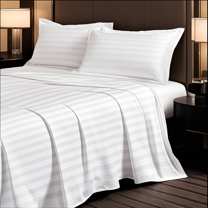 91家纺网 家纺一手货源 找家纺 （总）啊雅家居 2026新款民宿宾馆酒店客栈缎条四件套