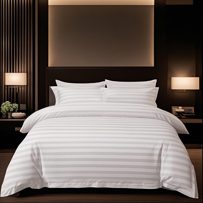 91家纺网 家纺一手货源 找家纺 （总）啊雅家居 2026新款民宿宾馆酒店客栈缎条四件套