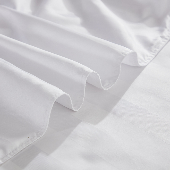 91家纺网 家纺一手货源 找家纺 啊雅家居 2026新款民宿宾馆酒店客栈缎条四件套 缎条双针拉链款