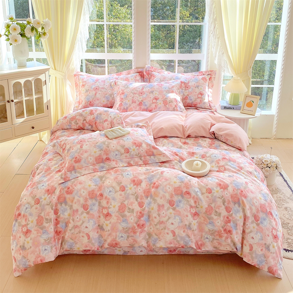 91家纺网 家纺一手货源 找家纺 （总）宝齐莱家纺 2025新款全棉磨毛印花床单四件套-系列二