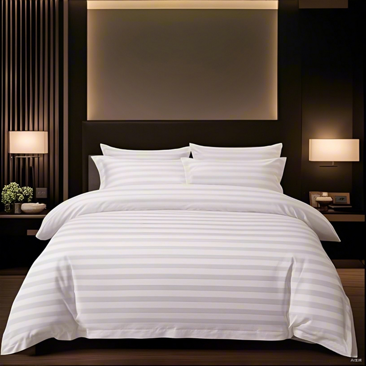 91家纺网 家纺一手货源 找家纺 （总）啊雅家居 2026新款民宿宾馆酒店客栈缎条四件套