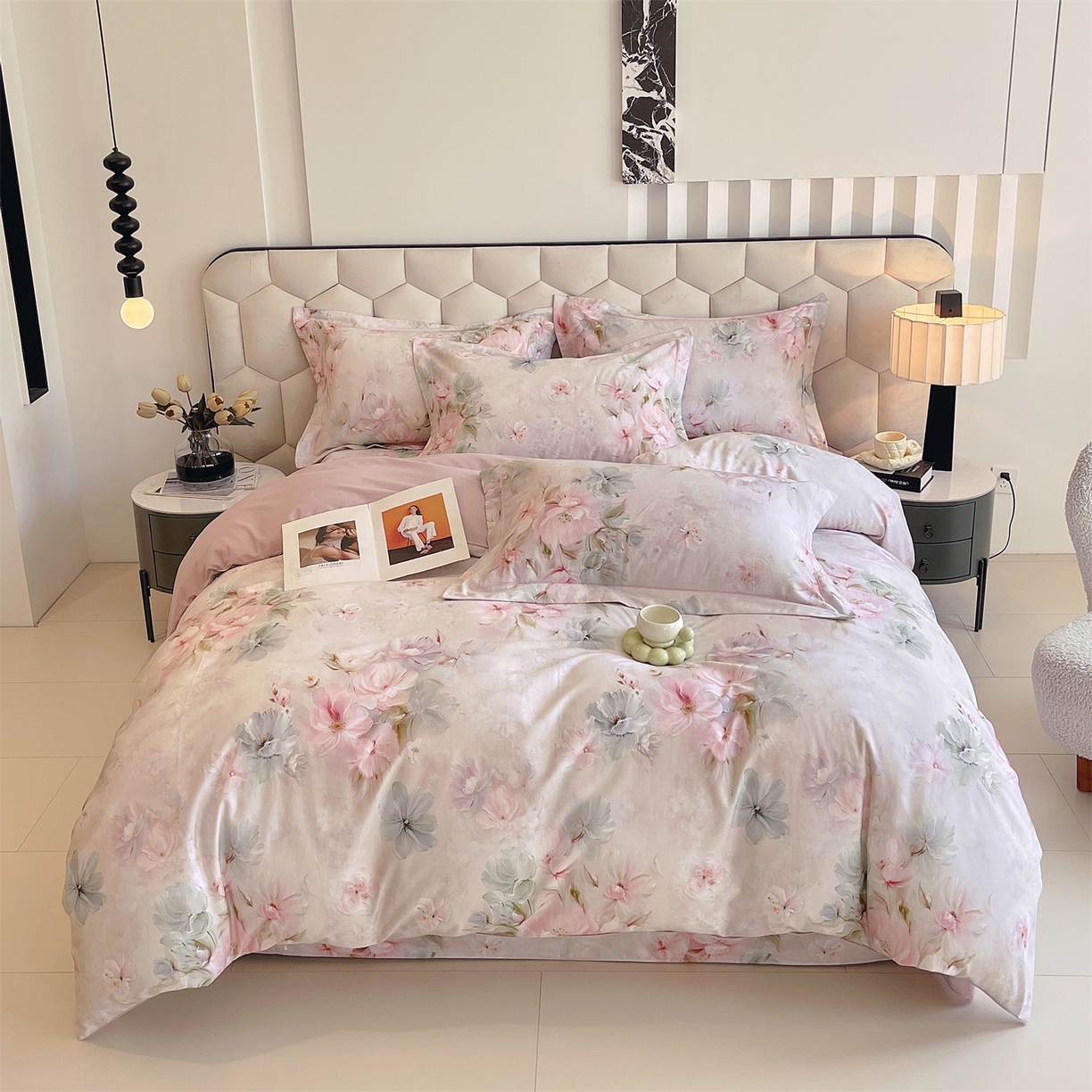 91家纺网 家纺一手货源 找家纺 （总）宝齐莱家纺 2025新款全棉磨毛印花床单四件套-系列二