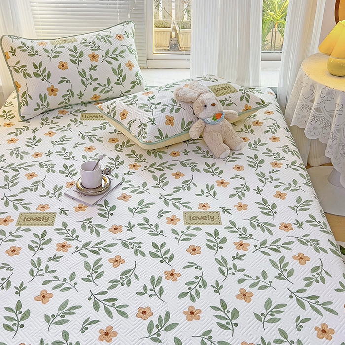 91家纺网 家纺一手货源 找家纺 羽爱家纺 2025新款A类全棉印花水洗床盖三件套系列 清新