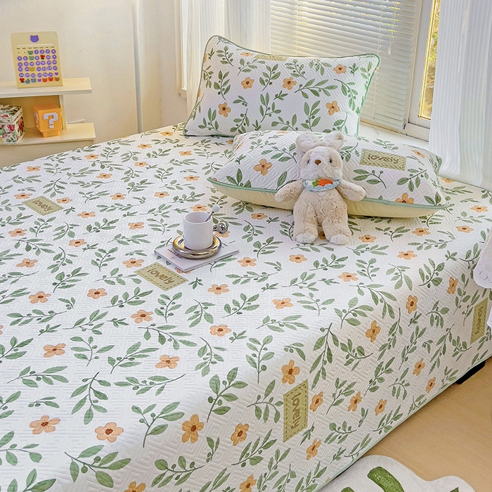 91家纺网 家纺一手货源 找家纺 羽爱家纺 2025新款A类全棉印花水洗床盖三件套系列 清新