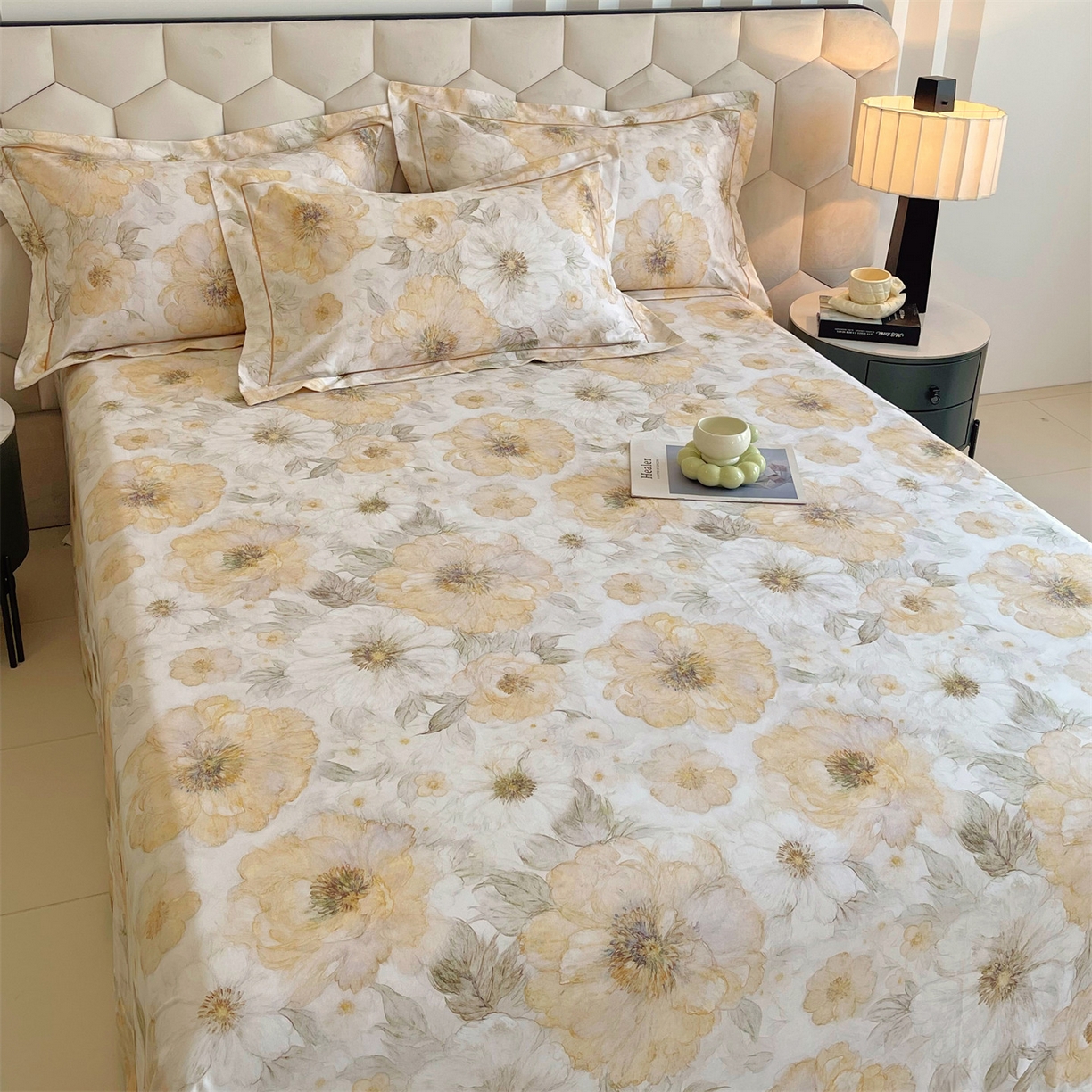 91家纺网 家纺一手货源 找家纺 宝齐莱家纺 2025新款全棉磨毛印花床单四件套-系列二 普罗旺斯