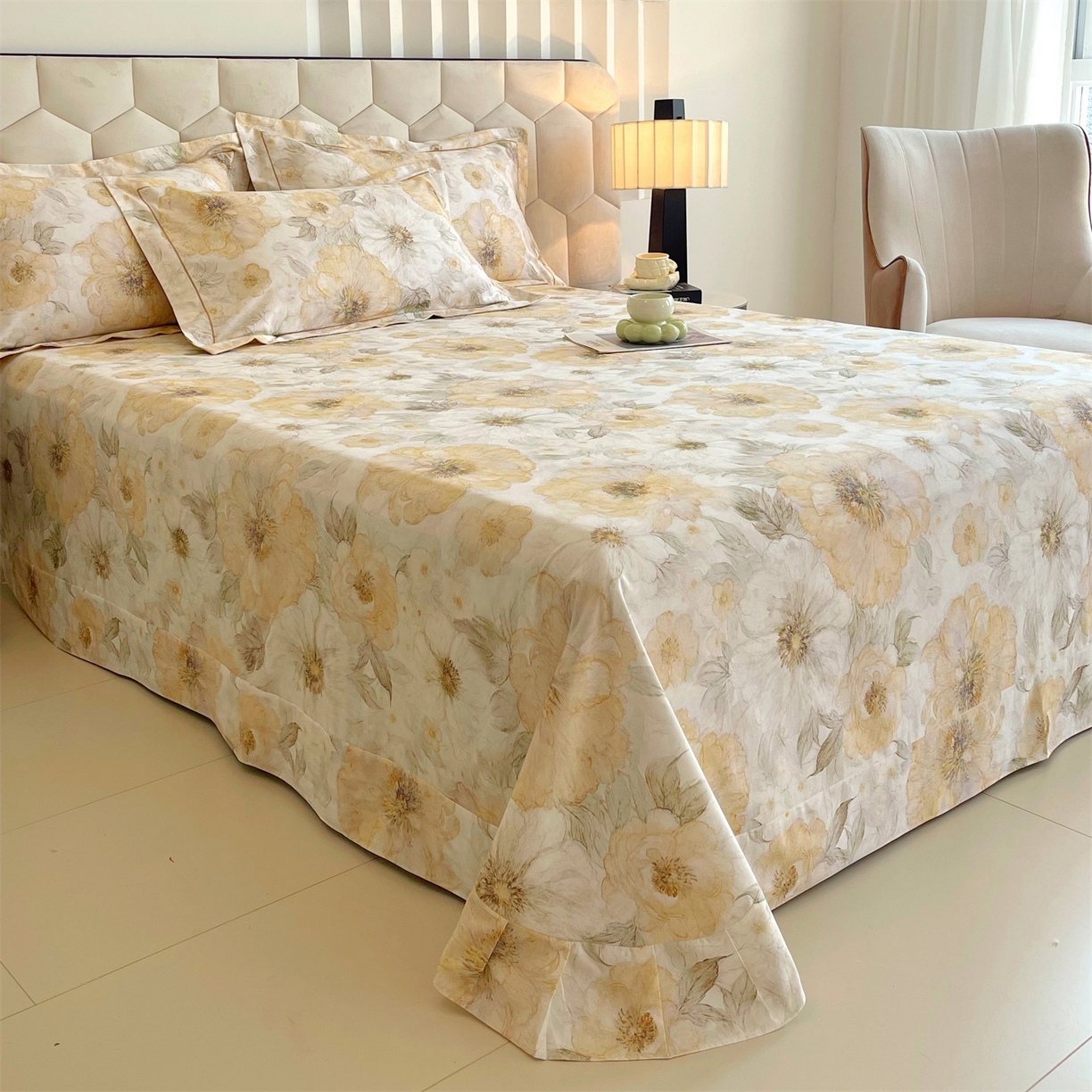 91家纺网 家纺一手货源 找家纺 宝齐莱家纺 2025新款全棉磨毛印花床单四件套-系列二 普罗旺斯