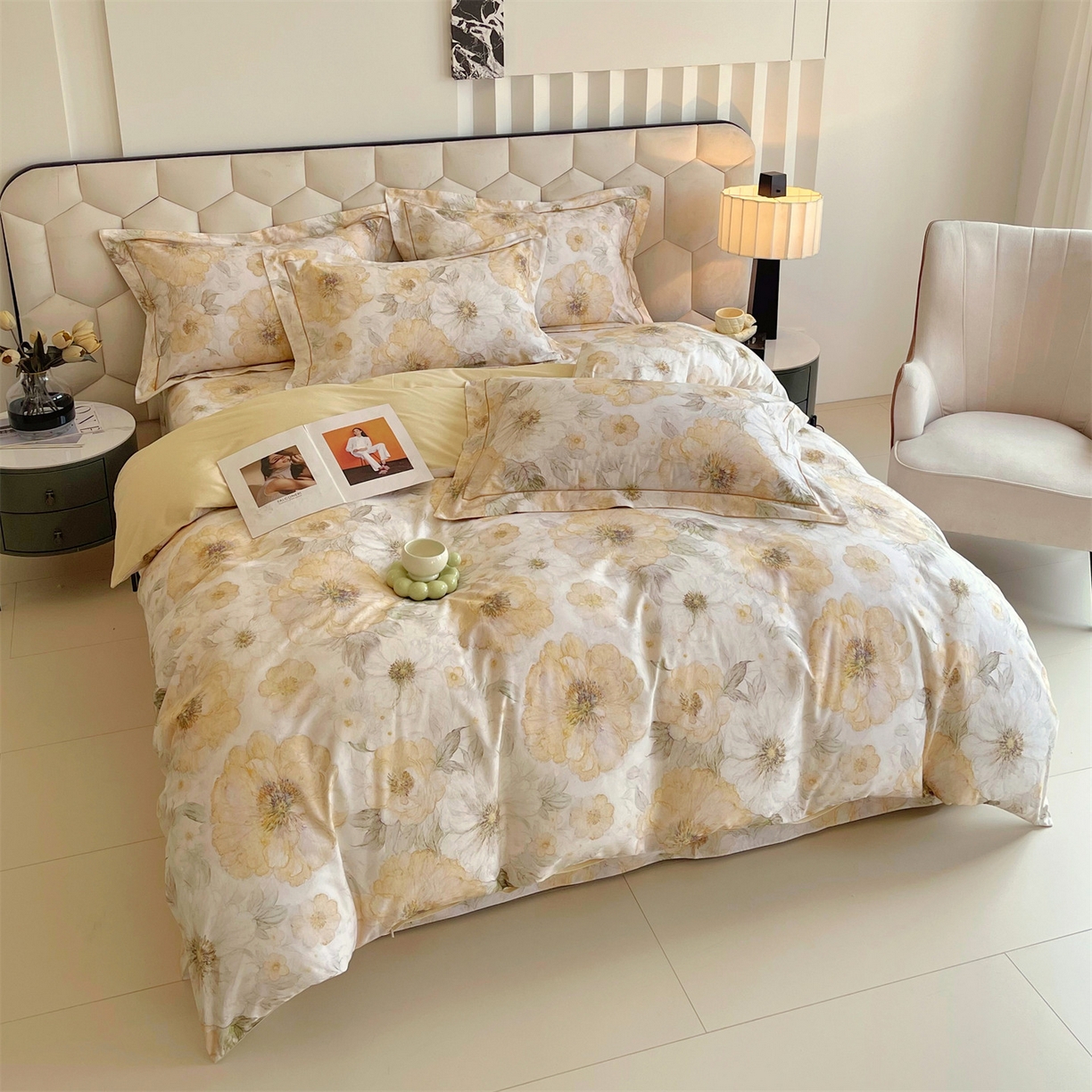 91家纺网 家纺一手货源 找家纺 宝齐莱家纺 2025新款全棉磨毛印花床单四件套-系列二 普罗旺斯