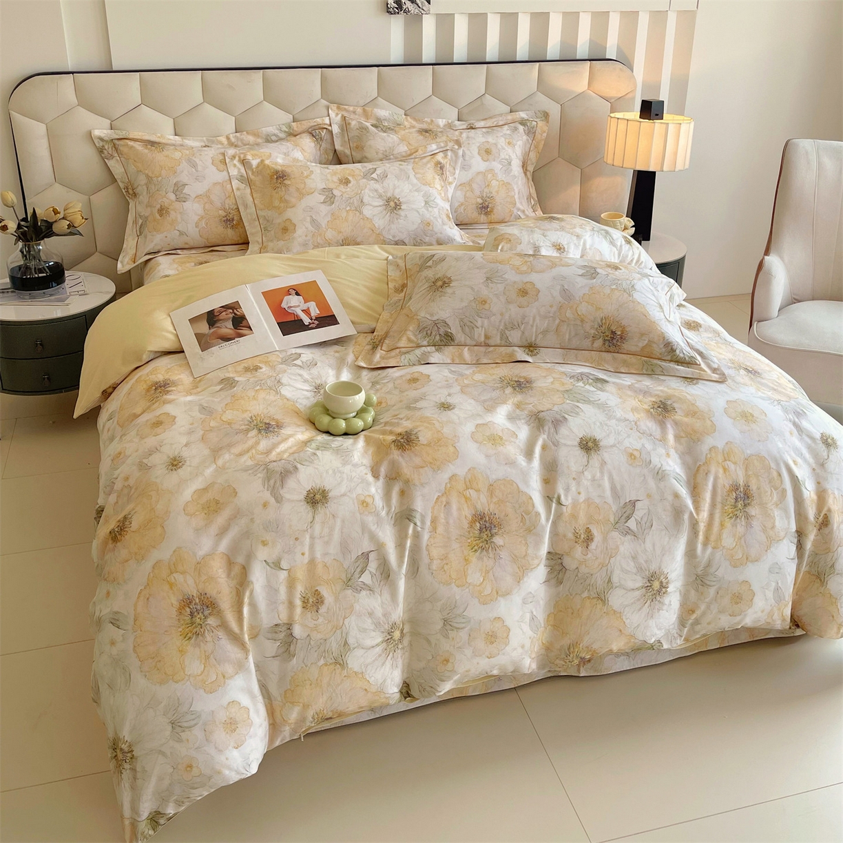 91家纺网 家纺一手货源 找家纺 宝齐莱家纺 2025新款全棉磨毛印花床单四件套-系列二 普罗旺斯