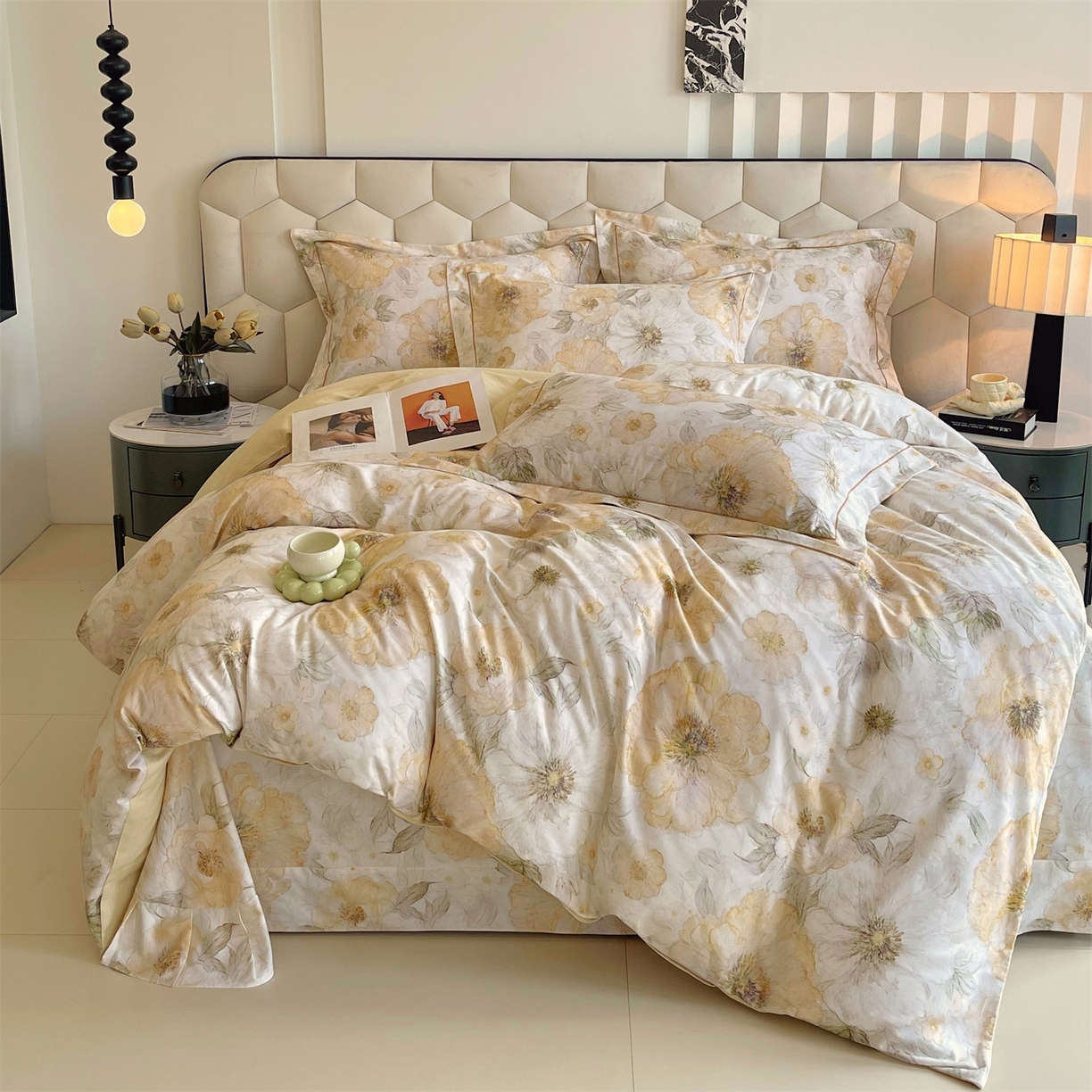 91家纺网 家纺一手货源 找家纺 宝齐莱家纺 2025新款全棉磨毛印花床单四件套-系列二 普罗旺斯