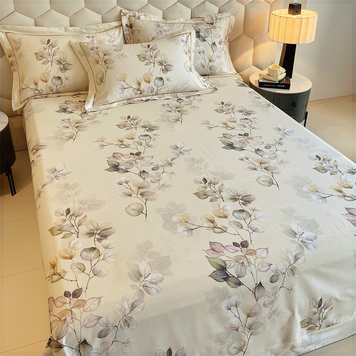 91家纺网 家纺一手货源 找家纺 宝齐莱家纺 2025新款全棉磨毛印花床单四件套-系列二 诗情画意