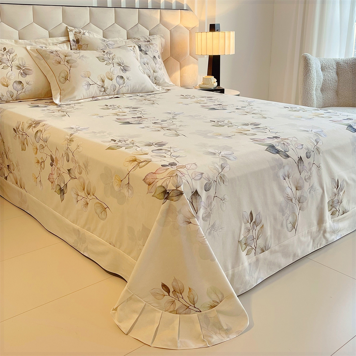 91家纺网 家纺一手货源 找家纺 宝齐莱家纺 2025新款全棉磨毛印花床单四件套-系列二 诗情画意