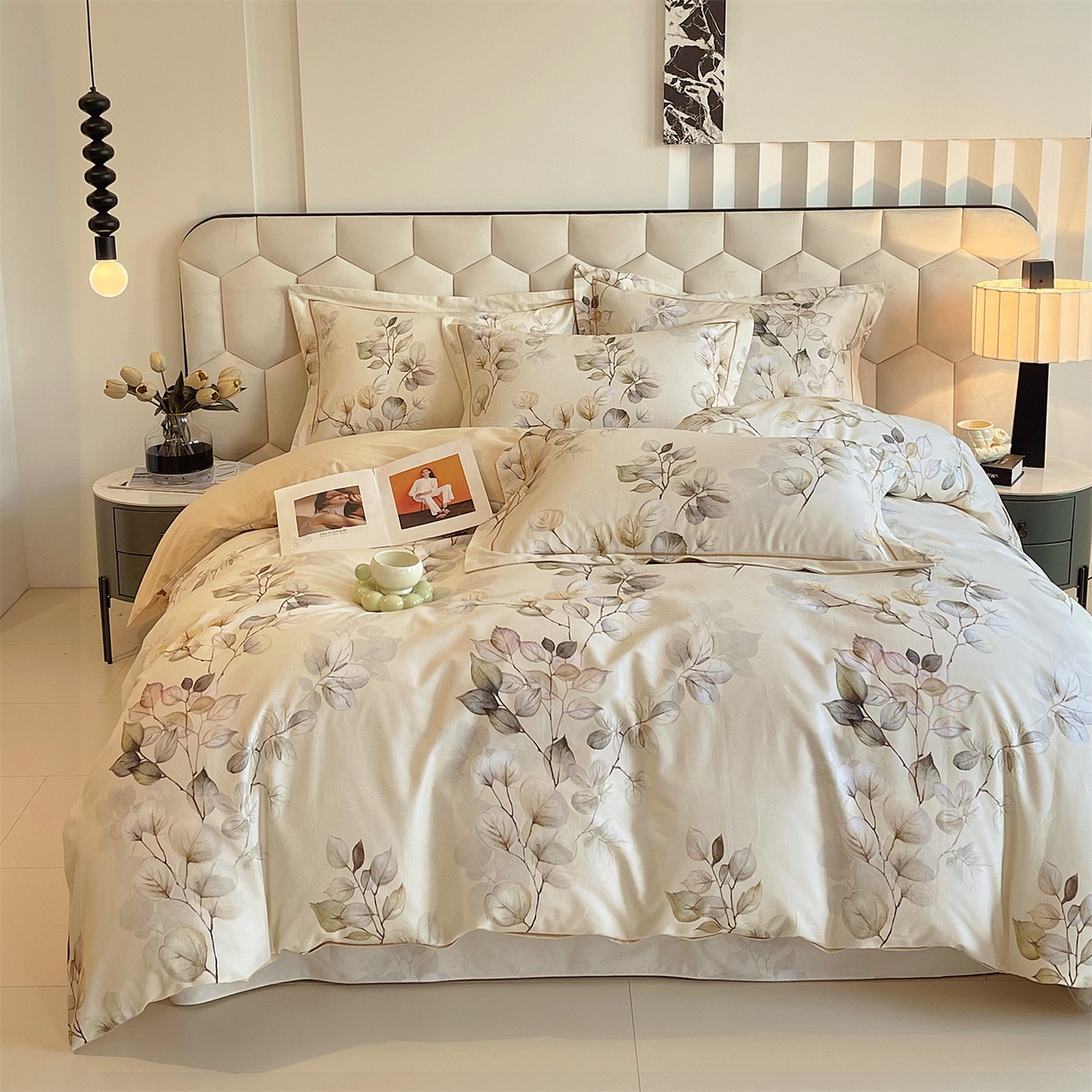 91家纺网 家纺一手货源 找家纺 宝齐莱家纺 2025新款全棉磨毛印花床单四件套-系列二 诗情画意