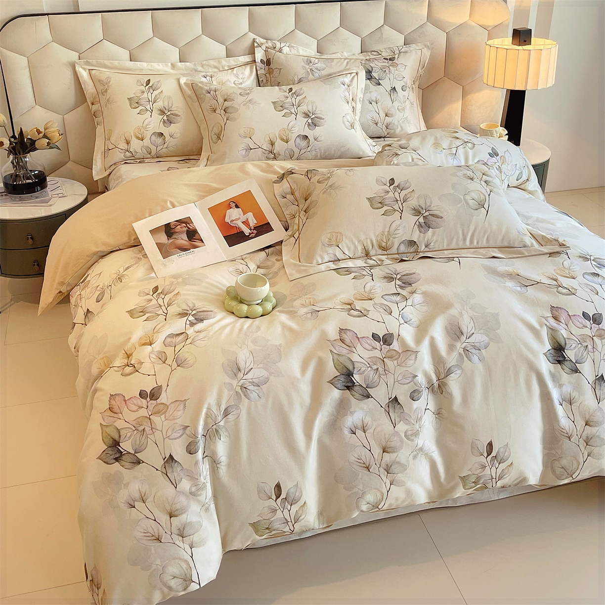 91家纺网 家纺一手货源 找家纺 宝齐莱家纺 2025新款全棉磨毛印花床单四件套-系列二 诗情画意