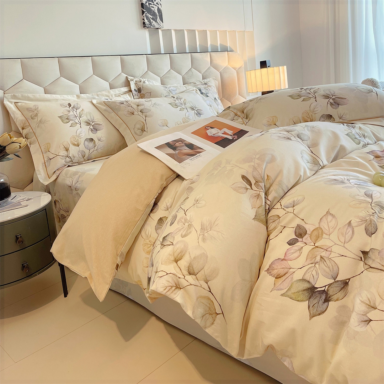 91家纺网 家纺一手货源 找家纺 宝齐莱家纺 2025新款全棉磨毛印花床单四件套-系列二 诗情画意