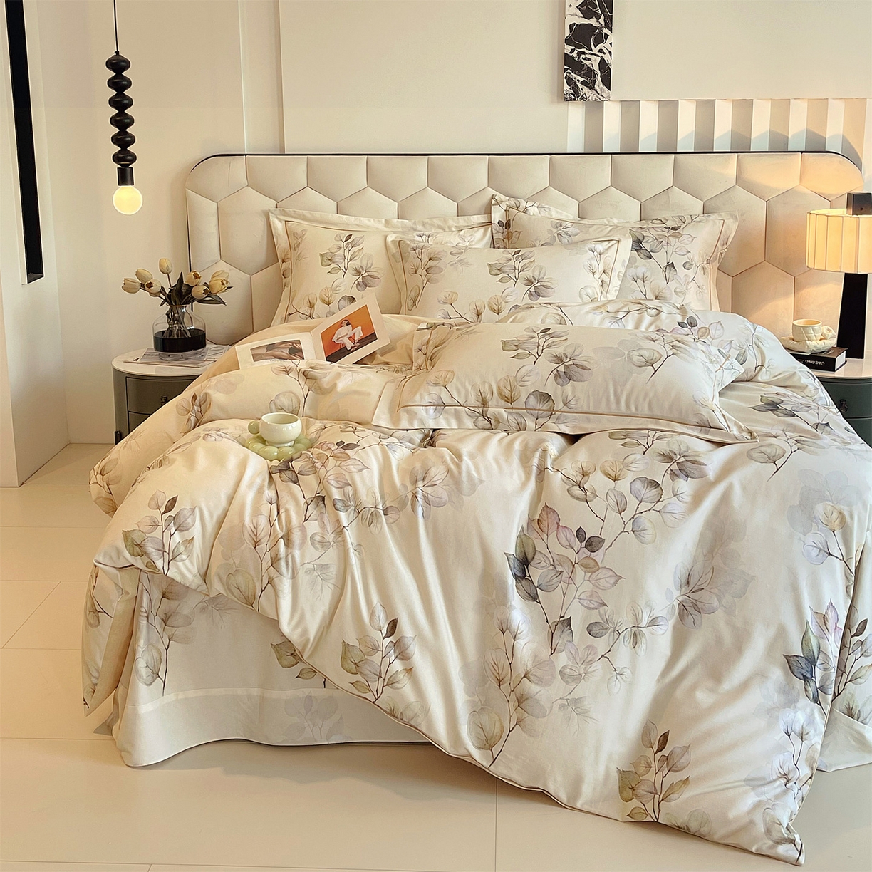 91家纺网 家纺一手货源 找家纺 宝齐莱家纺 2025新款全棉磨毛印花床单四件套-系列二 诗情画意