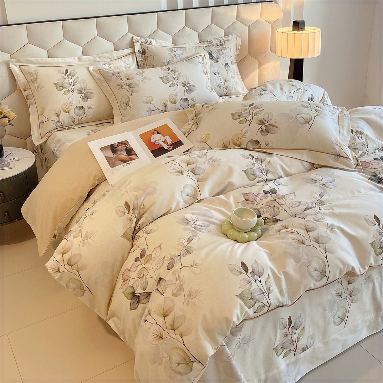 91家纺网 家纺一手货源 找家纺 宝齐莱家纺 2025新款全棉磨毛印花床单四件套-系列二 诗情画意