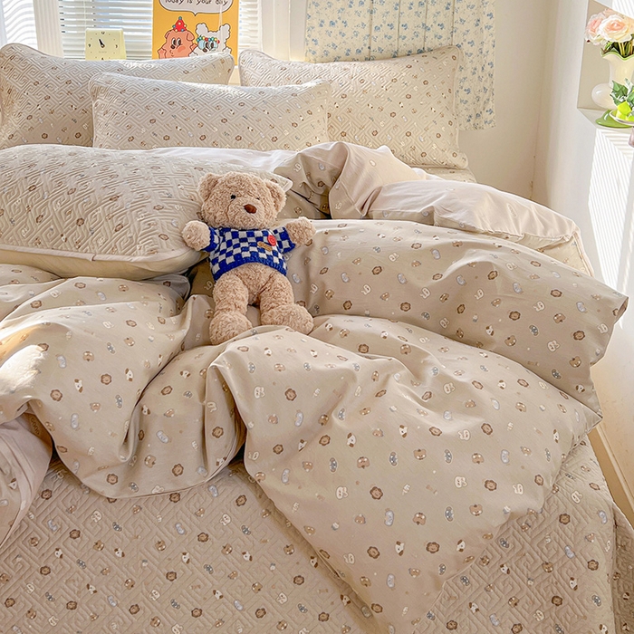 91家纺网 家纺一手货源 找家纺 羽爱家纺 2025新款A类全棉印花水洗床盖三件套系列 童话