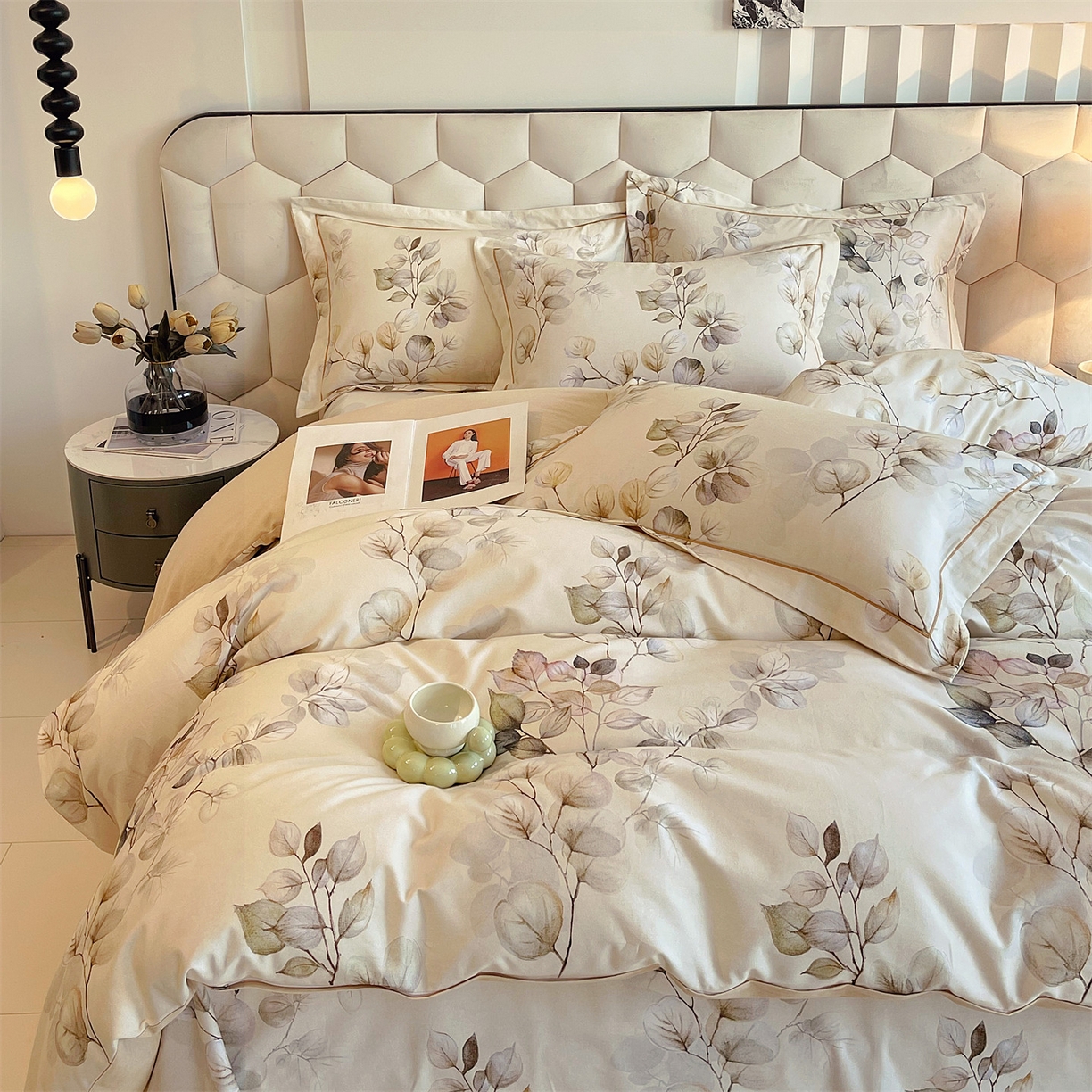 91家纺网 家纺一手货源 找家纺 宝齐莱家纺 2025新款全棉磨毛印花床单四件套-系列二 诗情画意