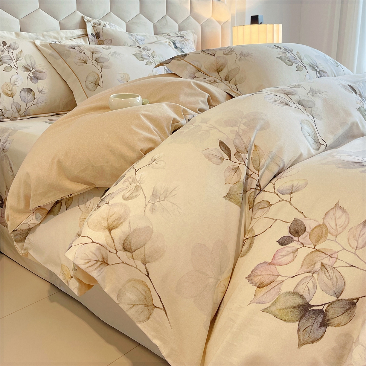 91家纺网 家纺一手货源 找家纺 宝齐莱家纺 2025新款全棉磨毛印花床单四件套-系列二 诗情画意