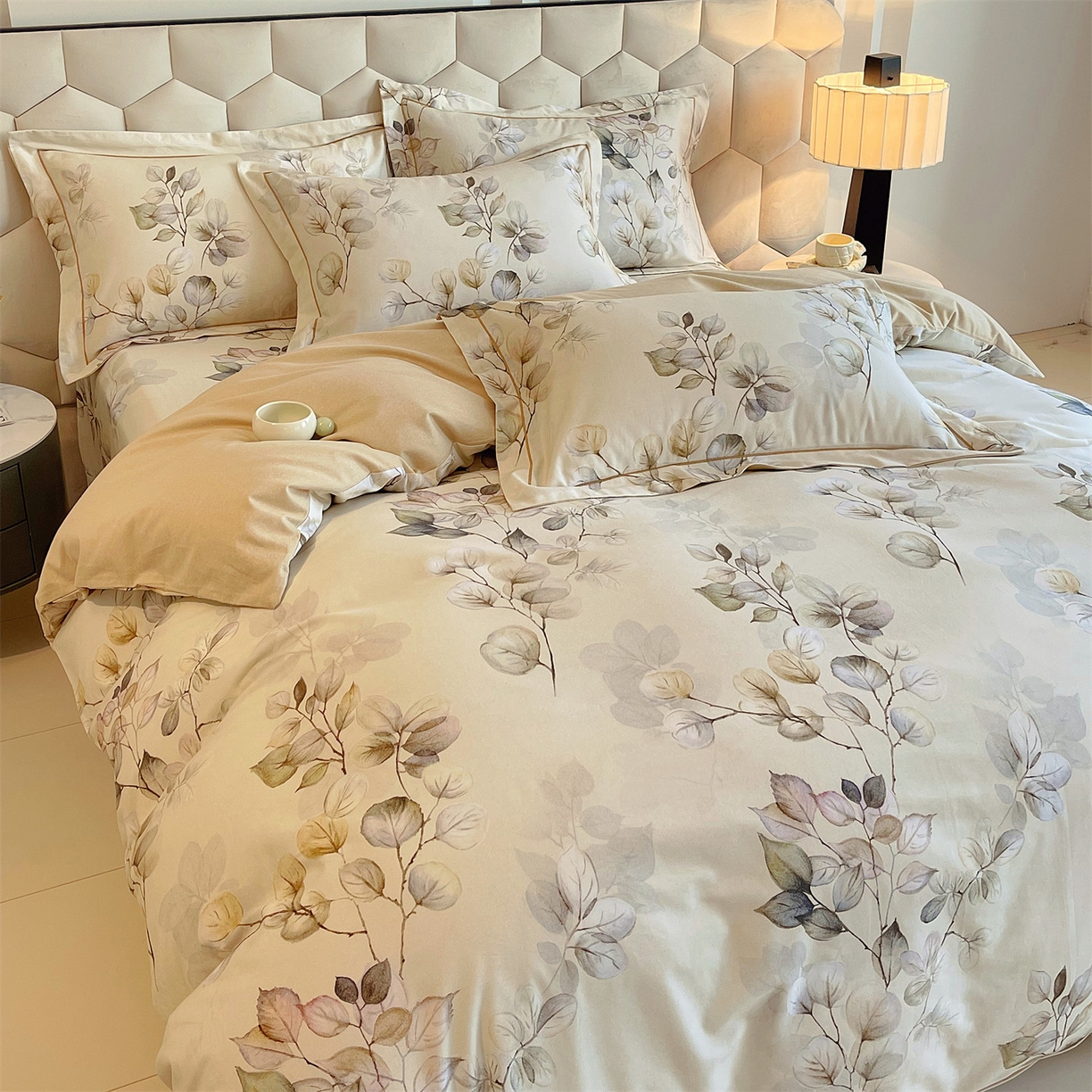 91家纺网 家纺一手货源 找家纺 宝齐莱家纺 2025新款全棉磨毛印花床单四件套-系列二 诗情画意