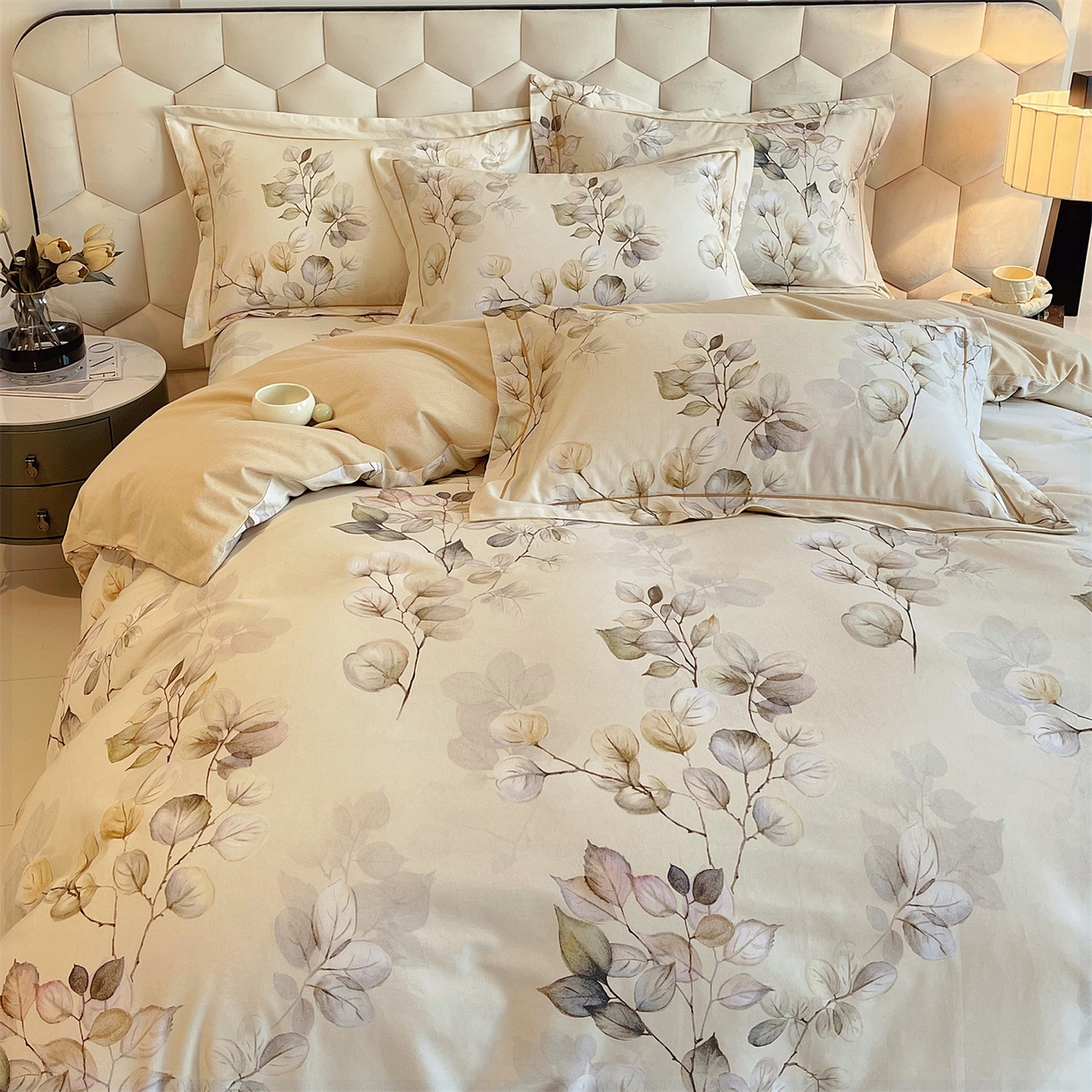 91家纺网 家纺一手货源 找家纺 宝齐莱家纺 2025新款全棉磨毛印花床单四件套-系列二 诗情画意