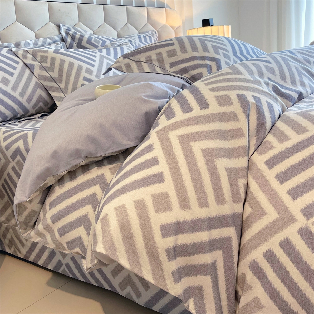 91家纺网 家纺一手货源 找家纺 宝齐莱家纺 2025新款全棉磨毛印花床单四件套-系列二 时光印记