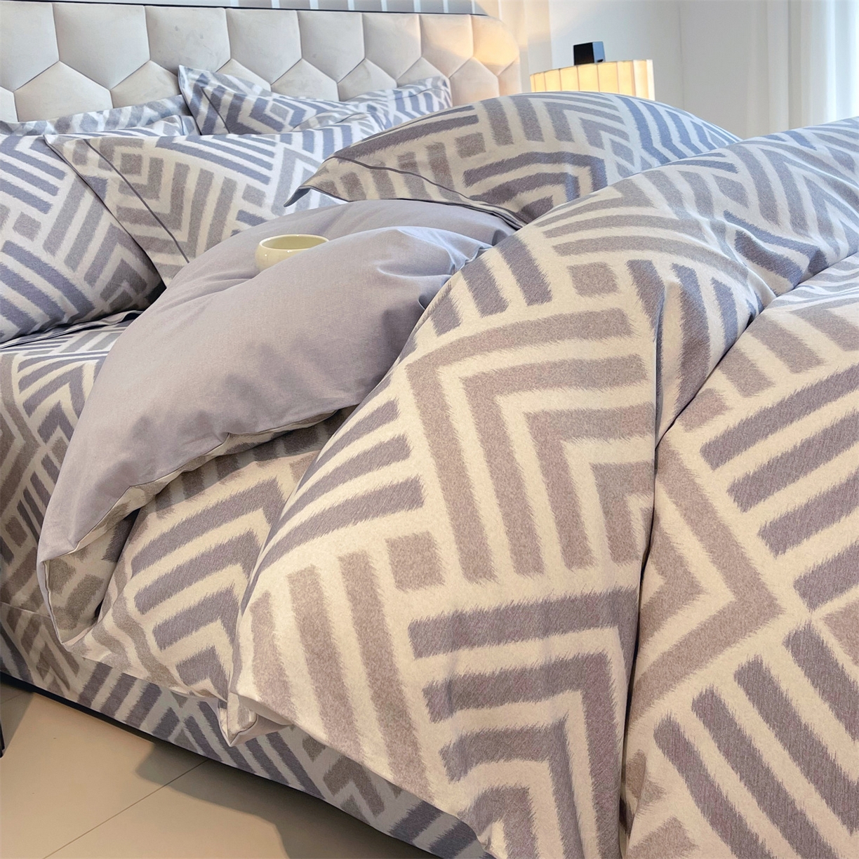 91家纺网 家纺一手货源 找家纺 宝齐莱家纺 2025新款全棉磨毛印花床单四件套-系列二 时光印记