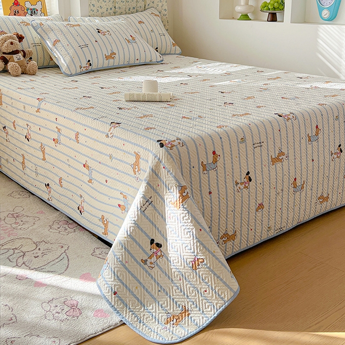 91家纺网 家纺一手货源 找家纺 羽爱家纺 2025新款A类全棉印花水洗床盖三件套系列 童年