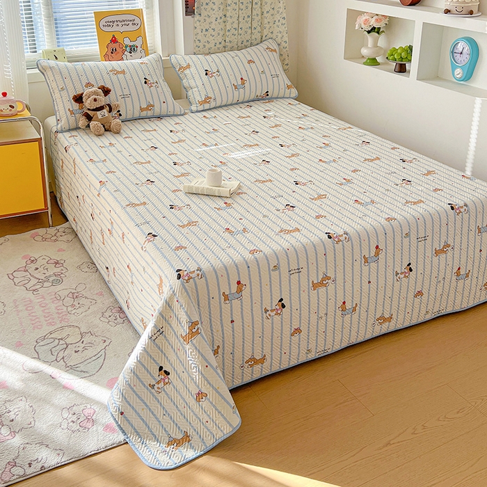 91家纺网 家纺一手货源 找家纺 羽爱家纺 2025新款A类全棉印花水洗床盖三件套系列 童年