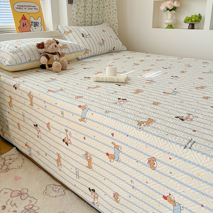 91家纺网 家纺一手货源 找家纺 羽爱家纺 2025新款A类全棉印花水洗床盖三件套系列 童年