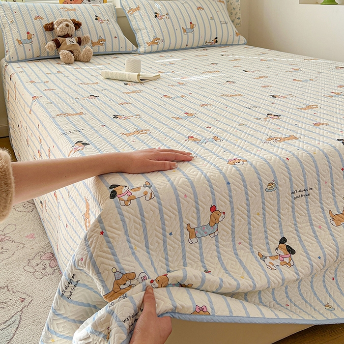 91家纺网 家纺一手货源 找家纺 羽爱家纺 2025新款A类全棉印花水洗床盖三件套系列 童年