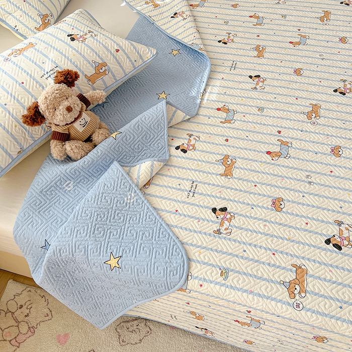 91家纺网 家纺一手货源 找家纺 羽爱家纺 2025新款A类全棉印花水洗床盖三件套系列 童年